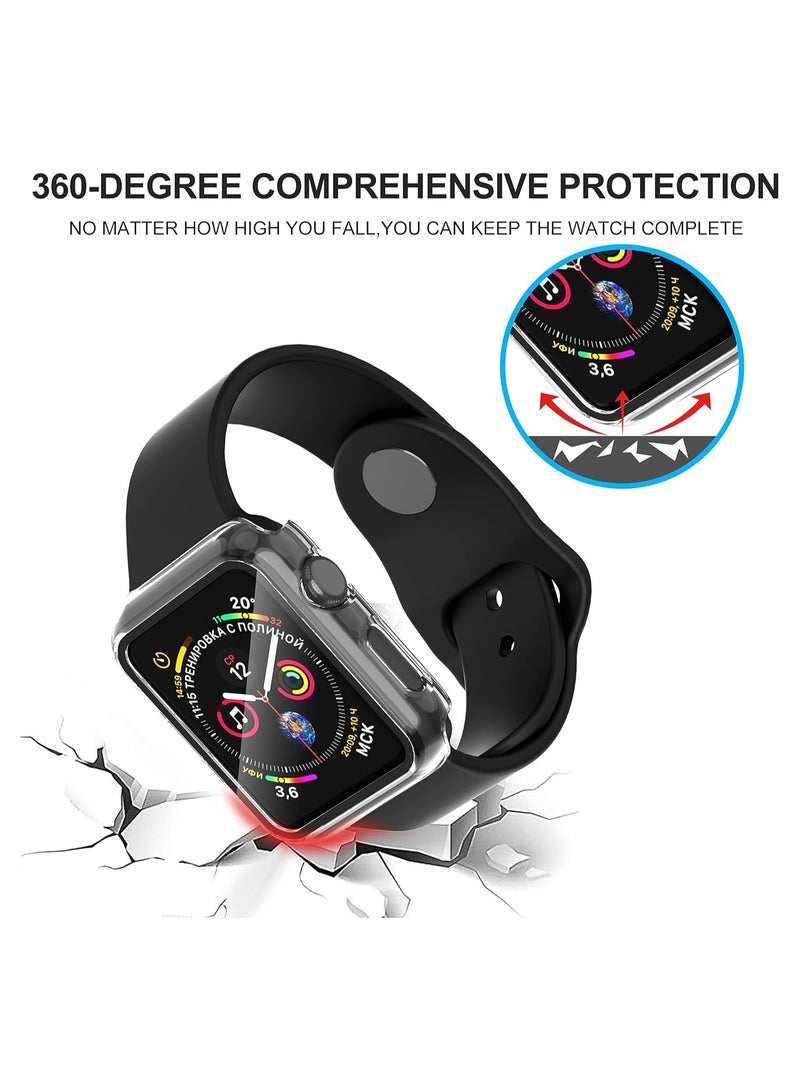FARROBIZZ 2-Pack for Apple Watch Series 9/8/7/6/5/4/Series SE/SE 2  in mm All-around Screen Protector Case, Tempered Glass Screen Protector Case Ultra-thin for iWatch in mm Protection Cover - Clear - Image 4
