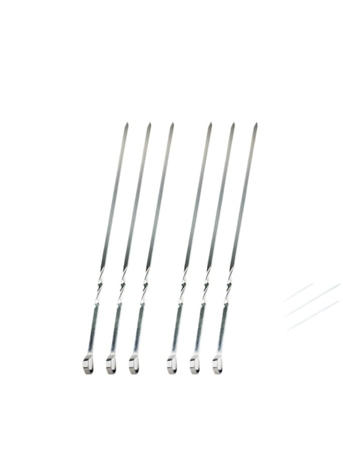 BASURRAH 6pcs Stainless Steel Reusable BBQ Skewers Kebab Needle  - Image 2