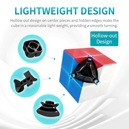 D ETERNAL Cube 2x2 Stickerless Magic Speedcube for Kids & Adults with Cube Stand and Protecting Pouch Bag Combo Set (2x2+Stand+Bag) - Image 5