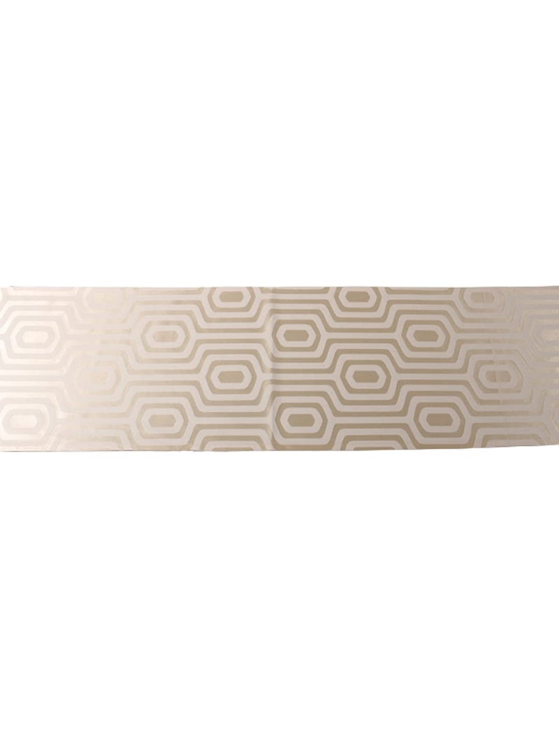 Home - The Best is for You Cotton Table Runner with Woven Damask Design (Cream, 13X60 Inch) - Pack of 1 - Image 4