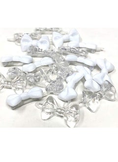 TARA Tara Girls Self Hinge Plastic Mini Bow Hair Barrettes - White & Clear - 20 Pcs. by Tara  - Image 2