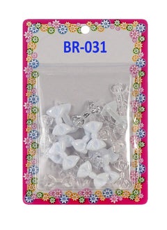 TARA Tara Girls Self Hinge Plastic Mini Bow Hair Barrettes - White & Clear - 20 Pcs. by Tara  - Image 1