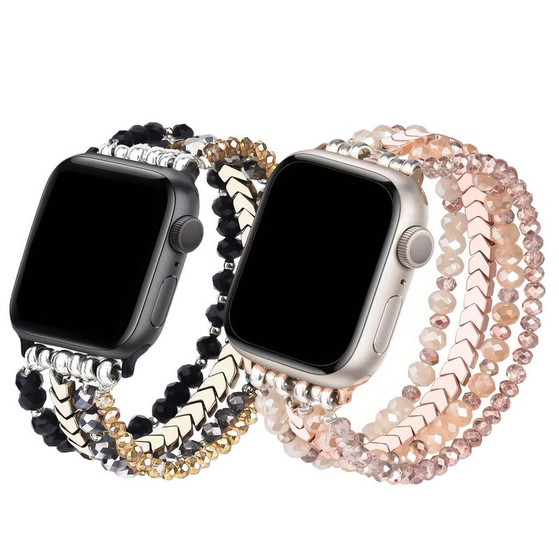 سوار ساعة ذكية متوافق مع Apple Watch 38/40/41mm بملاءمة قابلة للتعديل وحزام بديل باللون أسود قابل للتعديل - Image 4