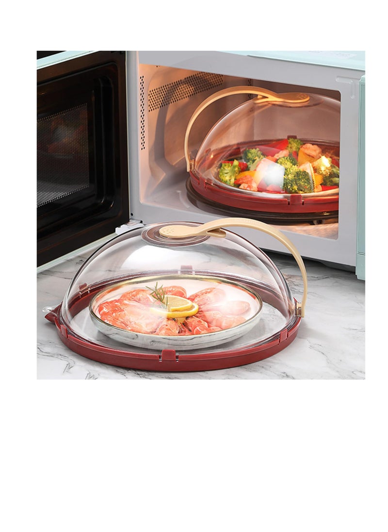 KASTWAVE Microwave Splatter Cover Vented for Food, Transparent Adjustable Vented Guard with Steam Trough, Hook Hole, Kitchen Gadget, Dishwasher Safe, BPA-Free Plastic, Red  - Image 5