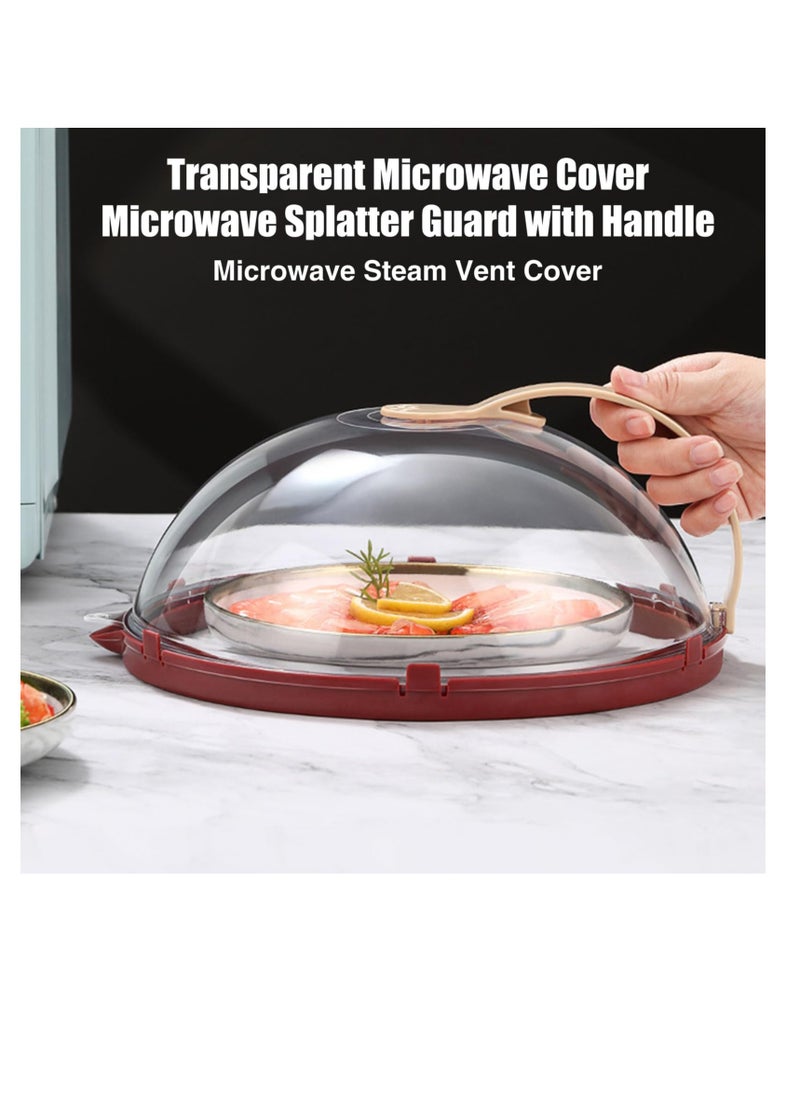 KASTWAVE Microwave Splatter Cover Vented for Food, Transparent Adjustable Vented Guard with Steam Trough, Hook Hole, Kitchen Gadget, Dishwasher Safe, BPA-Free Plastic, Red  - Image 2
