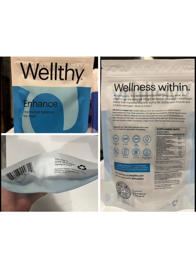 WELLTHY Enhance Testosterone Booster and Estrogen Blocker - Testosterone Supplements for Men - Improve Stamina - 90 Testosterone Pills - Image 4