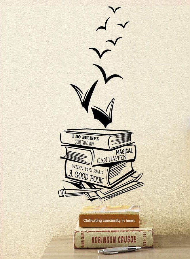Lchen Book Open Inspirational Educational Wall Sticker Quote Peel and Stick Wall Art Decals for Baby Nursery School Corner ClassroomRemovable Read Books Decor (Book 3) - Image 1