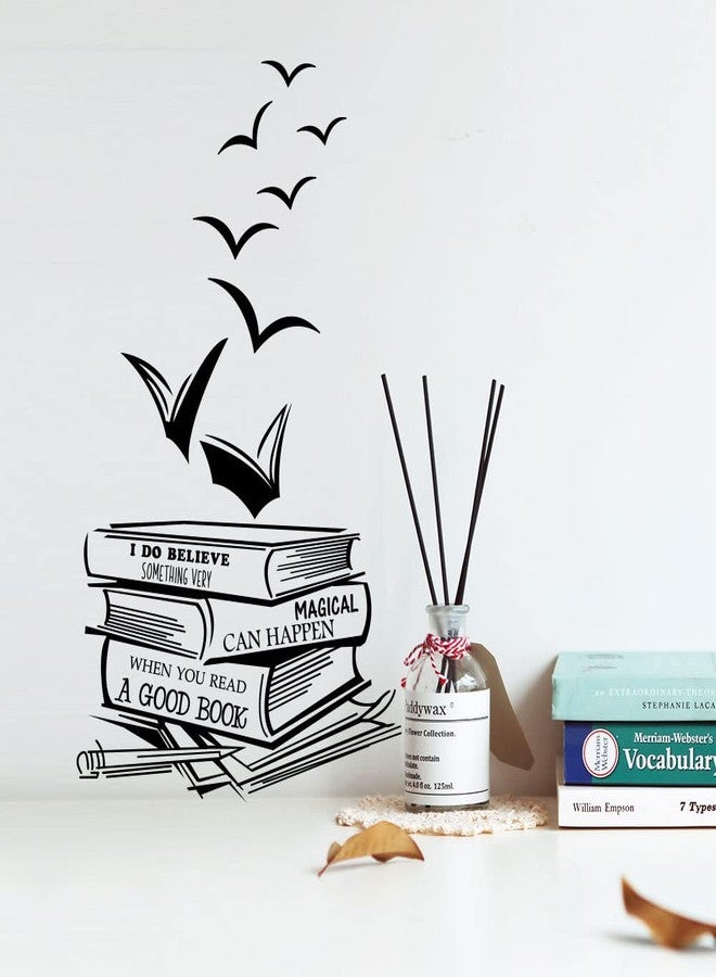 Lchen Book Open Inspirational Educational Wall Sticker Quote Peel and Stick Wall Art Decals for Baby Nursery School Corner ClassroomRemovable Read Books Decor (Book 3) - Image 2