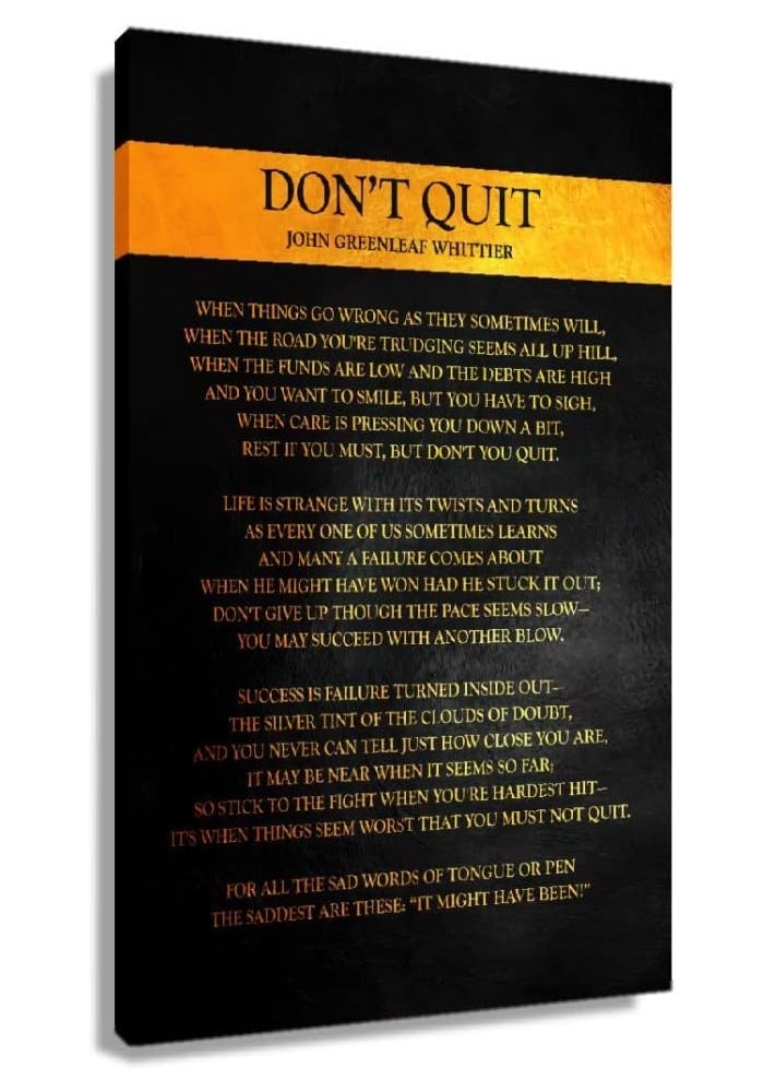 Busmko Don't Quit Motivational Wall Art - Image 1
