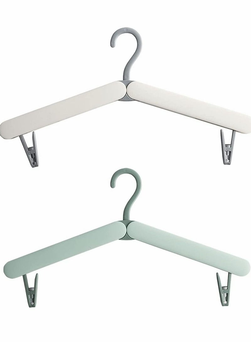 SYOSI Foldable Coat Hangers, Portable Travel Collapsible Hangers with Clips, for Clothes and Coats, 2 Pcs  - Image 1