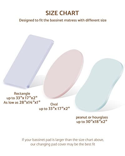 Blissful Diary Muslin Bassinet Sheets for Baby Girls Boys, Boho Soft Cotton Fitted for Oval Hourglass Rectangle Mattress, 2 Pack(Sunshine&Brown) - Image 4