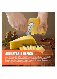 Excefore Cheese Slicer Heavy Duty Adjustable Thickness Stainless Steel Wire Cheese Cutter Angle Adjustable for Soft, Semi Hard Cheeses Kitchen Cooking Tool  - Image 4