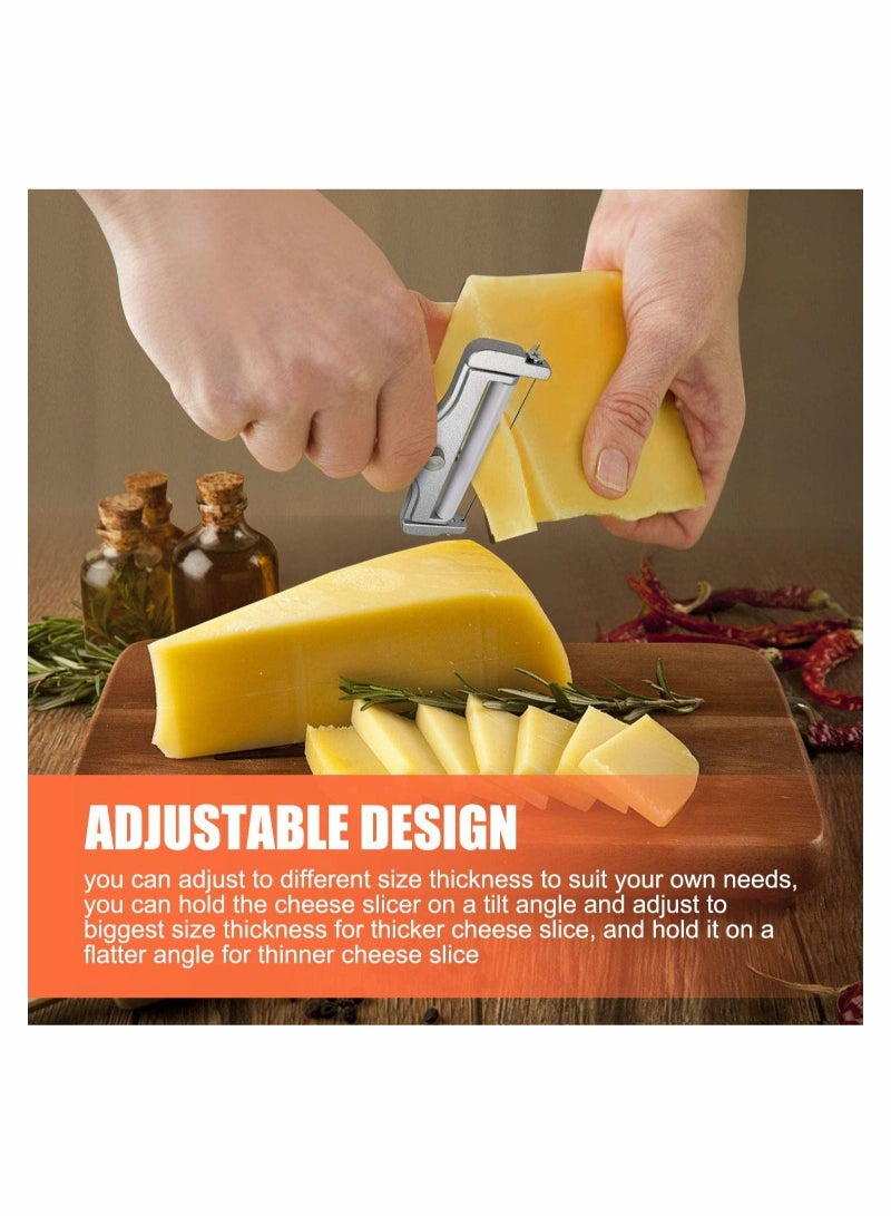 Excefore Cheese Slicer Heavy Duty Adjustable Thickness Stainless Steel Wire Cheese Cutter Angle Adjustable for Soft, Semi Hard Cheeses Kitchen Cooking Tool  - Image 4