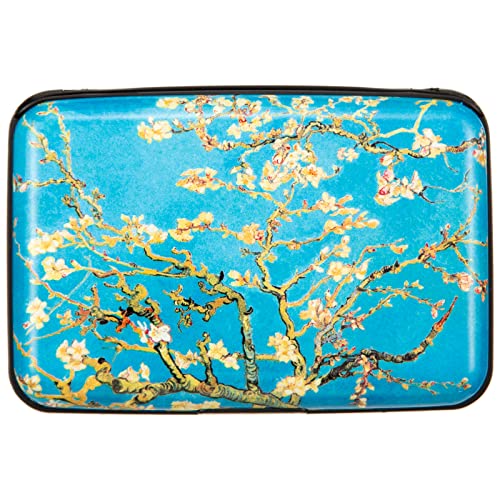 Kaabao Credit Card Holder Small RFID Blocking Wallet Business Metal Slim Mini Aluminum Hard Case for Women Men Gift (Almond Blossoms) - Image 1