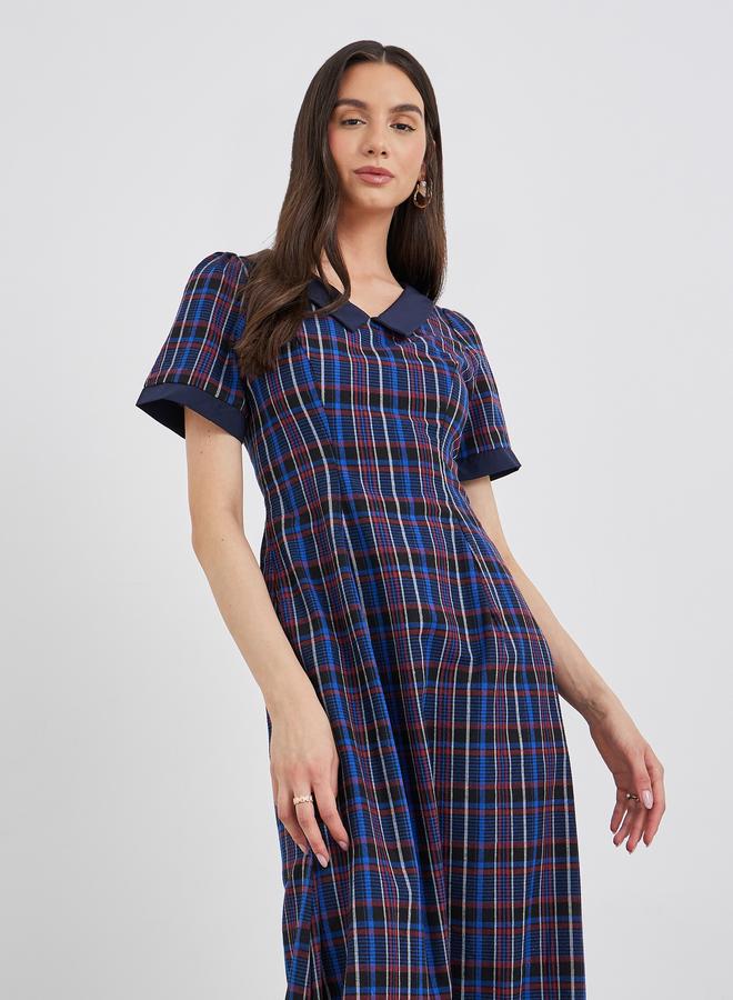 تايك تو فستان طويل بطبعى مربعات - Image 3