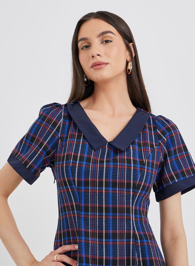 تايك تو فستان طويل بطبعى مربعات - Image 4