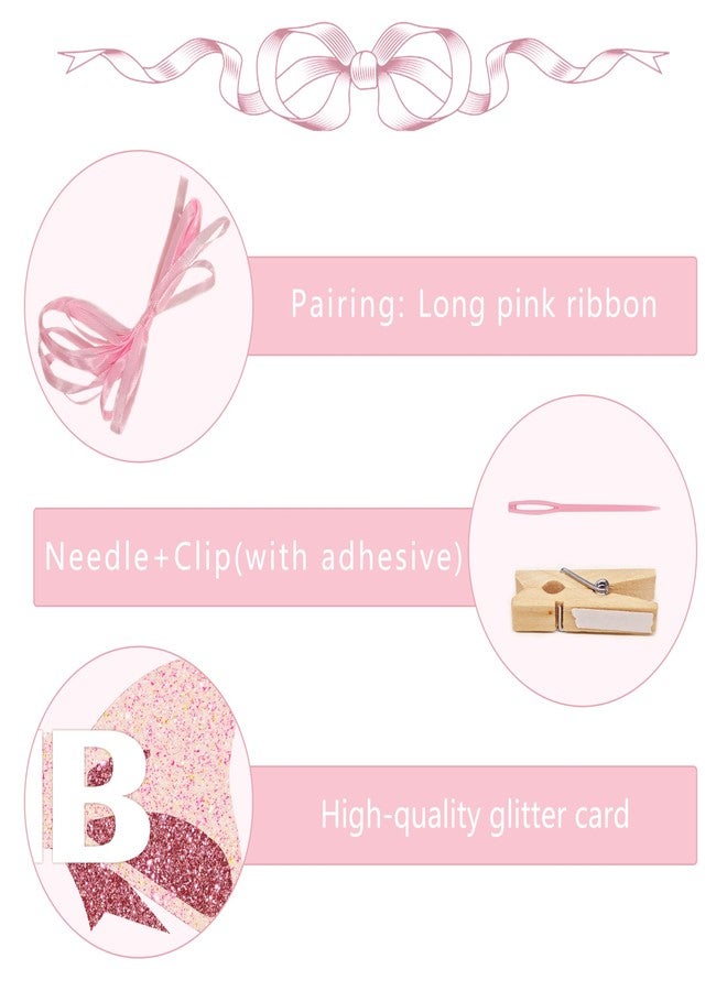Aukolass Pink Bow 1st Birthday Photo Banner from Newborn to 12 Months,Baby Girl Monthly Milestones Garland for First Birthday Party Decoration (Pink) - Image 3