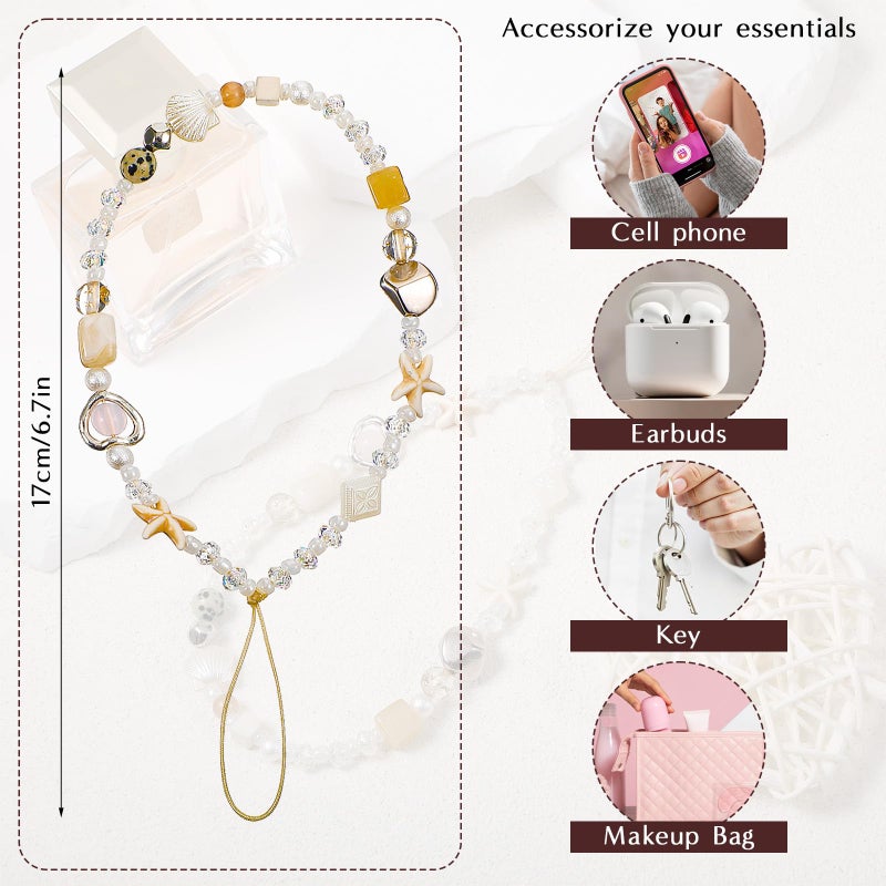 Tucnoeu Beaded Camera Wrist Strap,Beaded Phone Charms Strap,Cute Digital Camera Charm Lanyard,Phone Keychain Decoration for Wallet Phones Case Accessories - Image 2