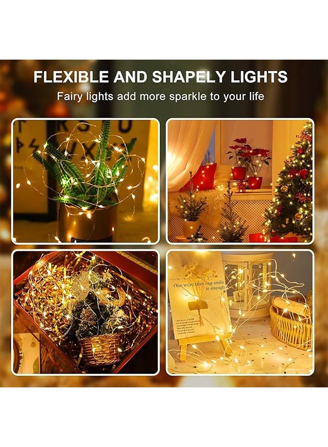 Generic LED Fairy Light 7 Inch 20pcs LED Battery Powered String Light Waterproof Silver Wire Firefly Star Moon Mason Jar For DIY Wedding Party Christmas(Warm White, 10pcs Pack)  - Image 2