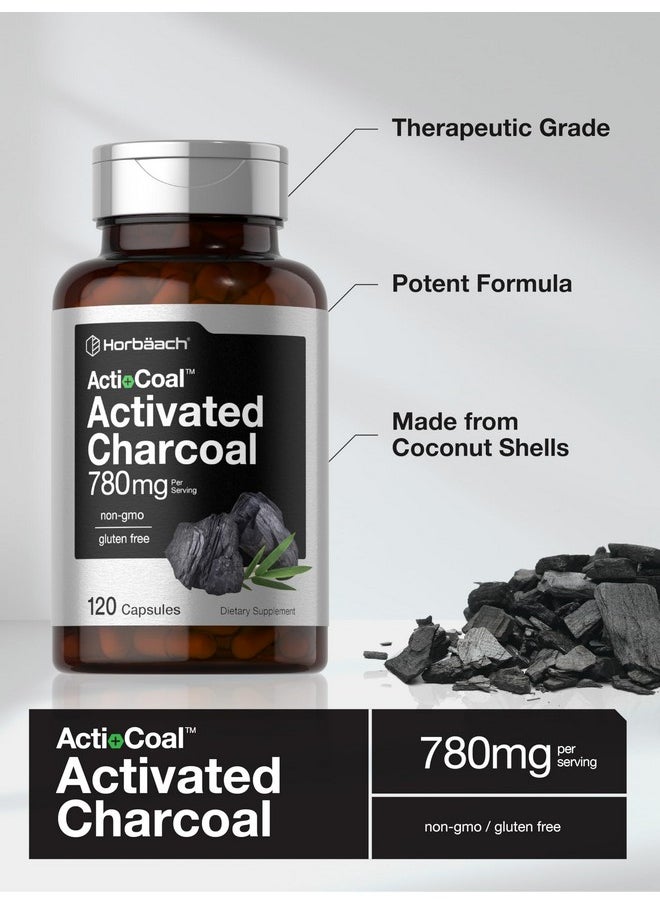 Horbaach Horbäach Charcoal Pills 780mg | 120 Capsules | Activated Charcoal from Coconut Shells | Non-GMO and Gluten Free | Acti-Coal  - Image 4