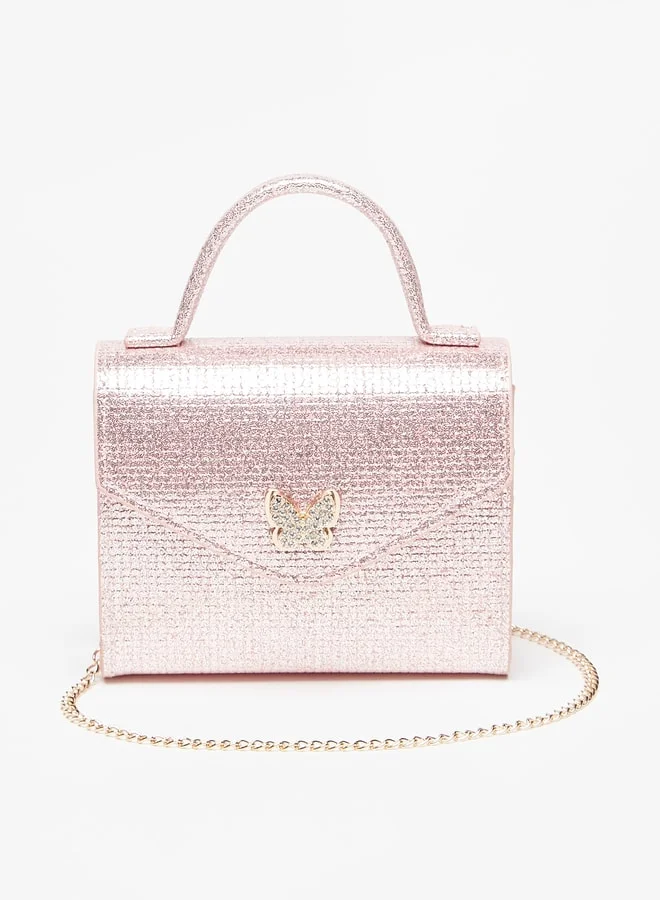 Flora Bella By Shoexpress Butterfly Accent Crossbody Bag with Chain Strap and Magnetic Closure