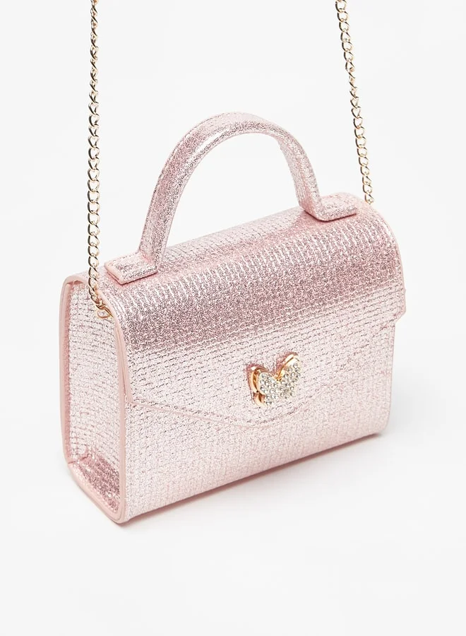 Flora Bella By Shoexpress Butterfly Accent Crossbody Bag with Chain Strap and Magnetic Closure