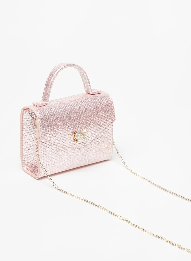 Flora Bella By Shoexpress Butterfly Accent Crossbody Bag with Chain Strap and Magnetic Closure