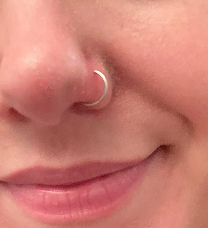 MODRSA Nose Rings 16gauge L Shape Nose Studs Nose Screw Surgical Stainless Steel Thick C Shape Nose Ring Hoop High Nostril Nose Piercing Jewelry for Women Men - Image 3