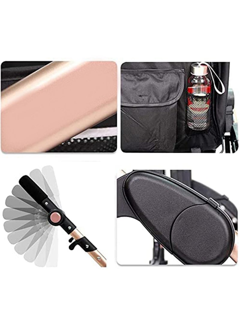 جي تي-ويل عربة أطفال 3 في 1 للأطفال حديثي الولادة مع مقعد قابل للعكس ومظلة - Image 4