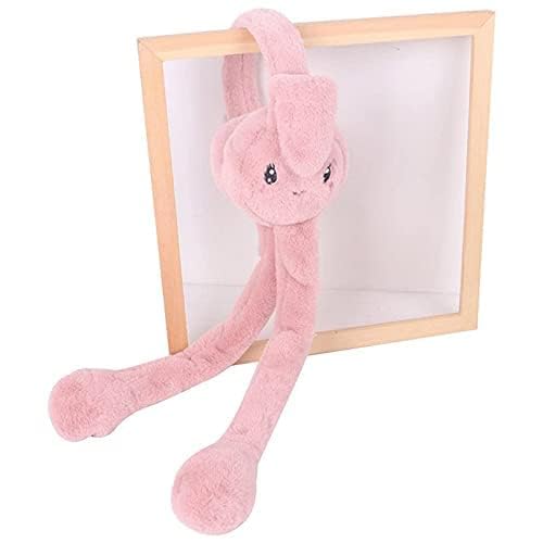 THE DDS STORE (With Blinking Light Moving Earmufuffs With Rabbit Ear In Winter Windproof Girls Ear Warmer Plush Knitted Ear Muffs Hairy Rabbit Ear (Pink) - Image 5