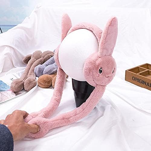 THE DDS STORE (With Blinking Light Moving Earmufuffs With Rabbit Ear In Winter Windproof Girls Ear Warmer Plush Knitted Ear Muffs Hairy Rabbit Ear (Pink) - Image 3