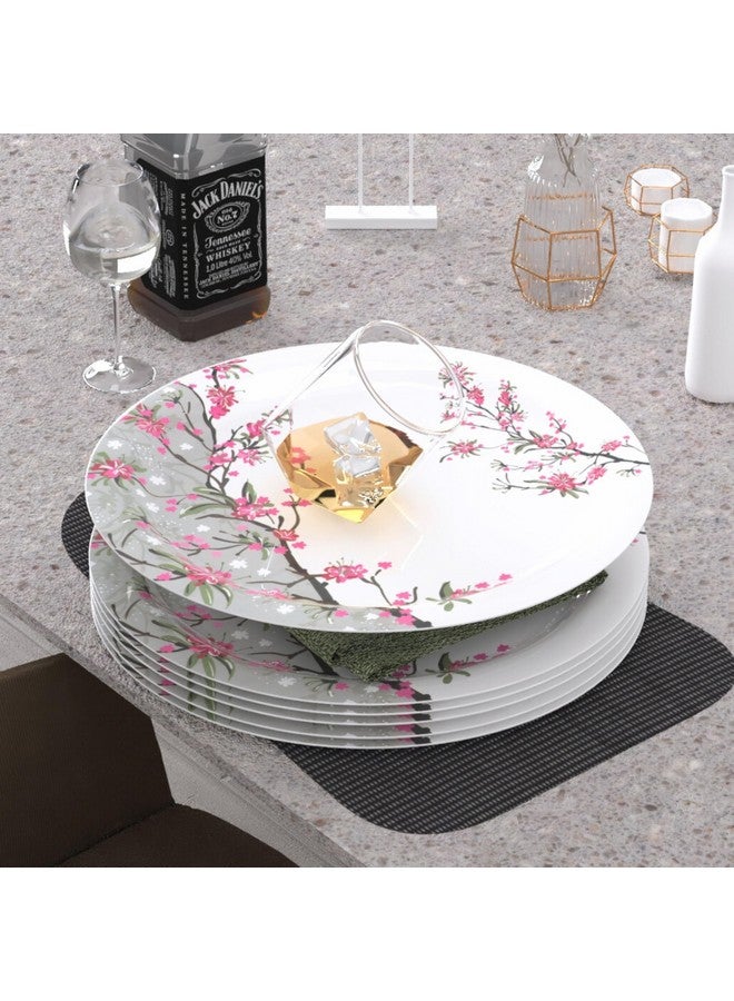 Castleite Piccolo Melamine Dinner Plates Set of 6 - Full Size 11', Break Resistant, Round Designer Plate for Eating or Serving in Home, Kitchen Use or Cafe, Stainless (Rouge Blush) - Image 1