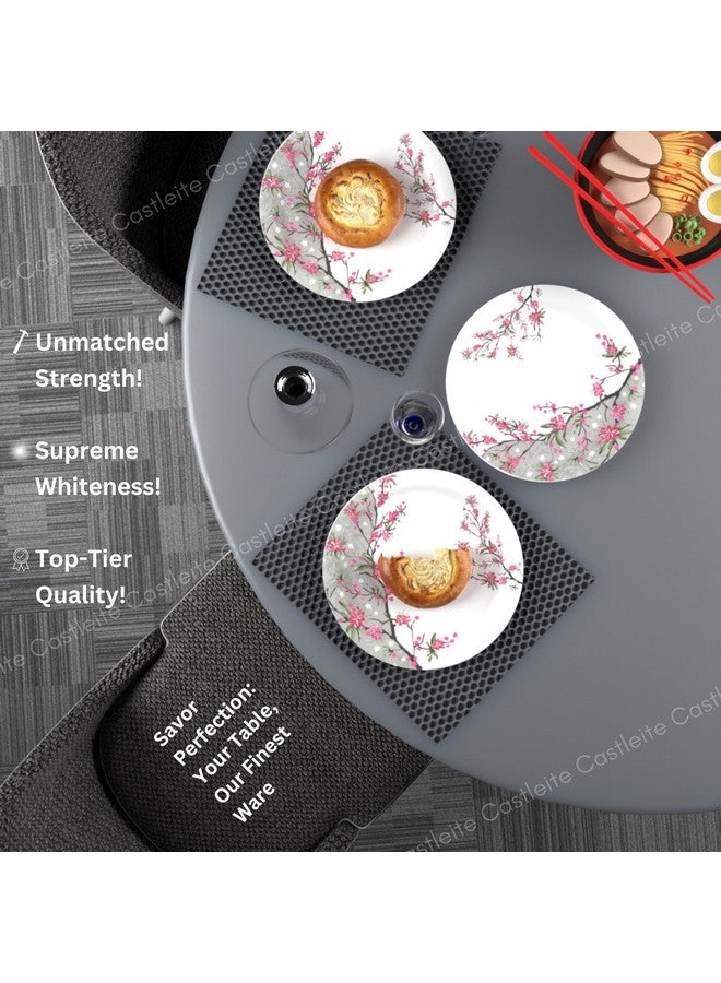 Castleite Piccolo Melamine Dinner Plates Set of 6 - Full Size 11', Break Resistant, Round Designer Plate for Eating or Serving in Home, Kitchen Use or Cafe, Stainless (Rouge Blush) - Image 5