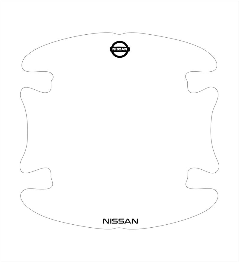 BIG FLAG CARMARK 2D Skin Type Transparent Car Door Handle Cup Scratch Guard Sticker Universal for Specific Brand (Pack of 4) (2DDRVAR) (Nissan) - Image 1