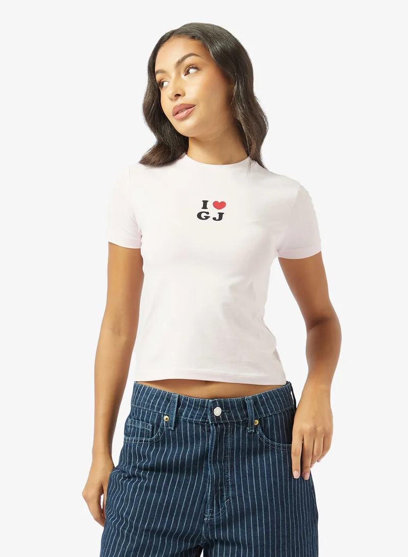 جيس جينز تيشيرت بياقة دائرية برسومات