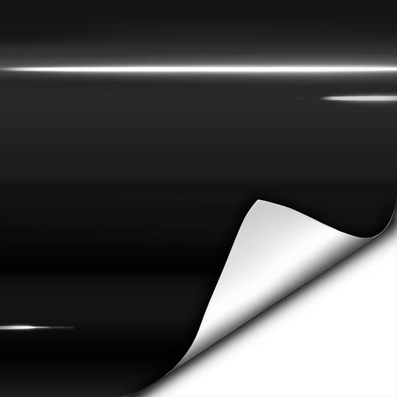 VViViD فيلم لاصق لفائف فينيل أسود لامع VViViD 1/2 قدم × 5 أقدام ورقة إطلاق الهواء - Image 1