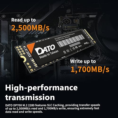 DATO 1TB SSD M.2 2280 PCIe Gen3x4 NVMe Internal Solid State Drive, Up to 2500/1700 MB/s, DP700 Series - Image 3