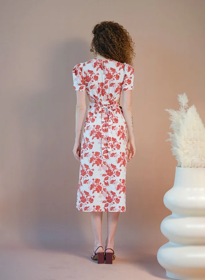 Virgio  VIRGIO 100% Cotton A-Line Dress With Cut-Out Waist for Women | Best Price UAE