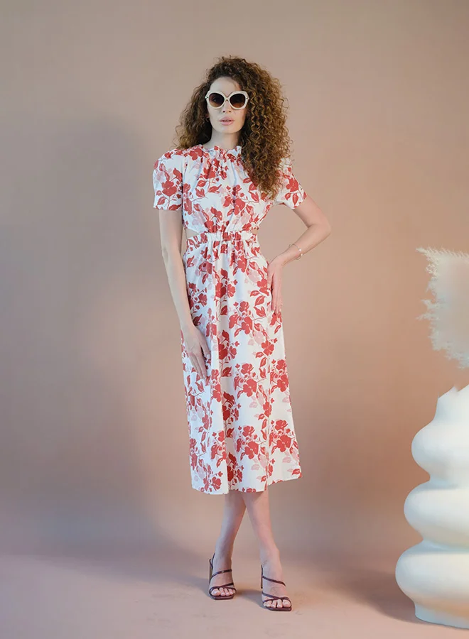 Virgio  VIRGIO 100% Cotton A-Line Dress With Cut-Out Waist for Women | Best Price UAE