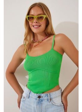 Tena Women's Pistachio Green Strappy Crop Tank Top  - Image 1