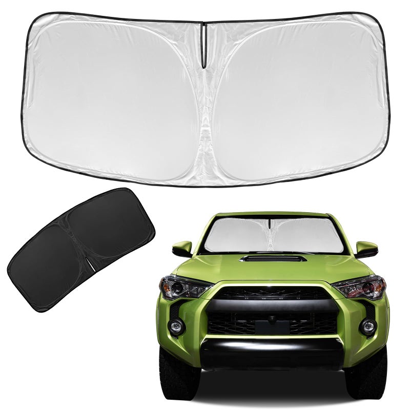 for Toyota 4Runner 20102024 2025 Sun Shade Sunshade Windshield Cover 4 Layers Front Window Shade for 4Runner Custom Fit Sun Visor 240T Retractable Shade Blocks UV Rays Car Accessories