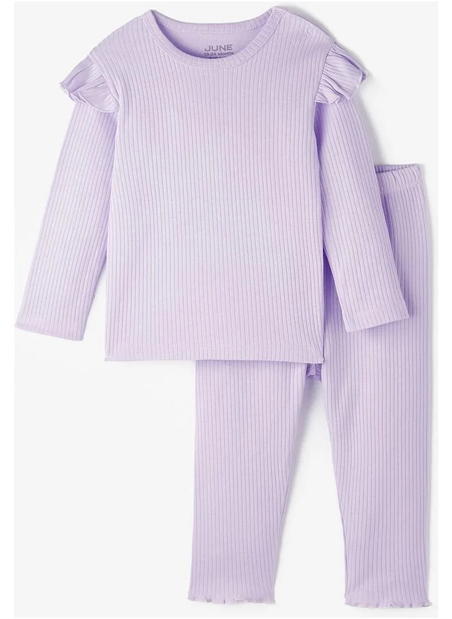 جون June Baby Interlock Ruffle Top + Pants Sets