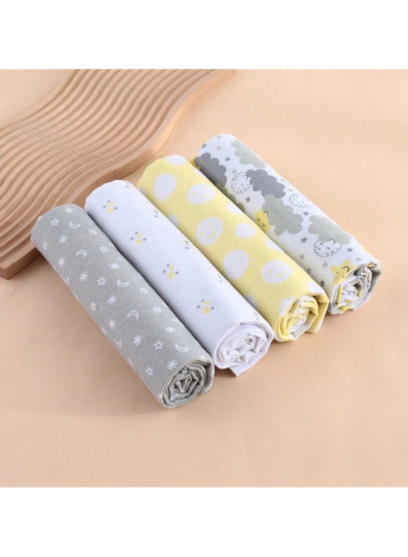 Kisunya Swaddle Blanket - 4pcs Neutral Baby Swaddle Blanket Set – Soft Cotton Newborn Swaddles with Simple Love and Valentine-Themed Designs, Unisex Baby Wraps for Boys and Girls, Lightweight, Breathable, Ideal for Sleeping, Cuddling, Photo Props, and Baby Shower Gifts - Image 3