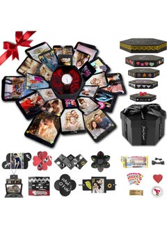 Explosion Box Diy Explosion Gift Box Assembled Handmade Big Photo Box With 6 Faces For Birthday Gift Mother'S Day Wedding Or Valentine'S Day (Black)