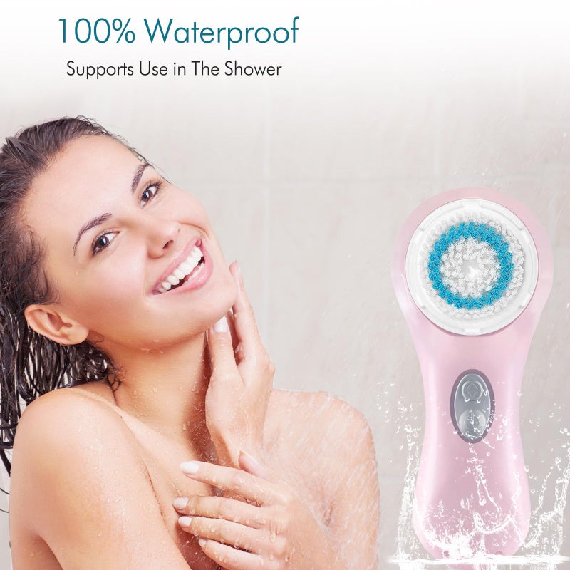 Microtree Electric Facial Cleansing Brush, Sonic Vibrating Rechargeable Face Scrubber Exfoliator, 2 Speeds for Gentle Clean, Face Wash Brush - No Rotation, Safe for All Skin Types - Image 5