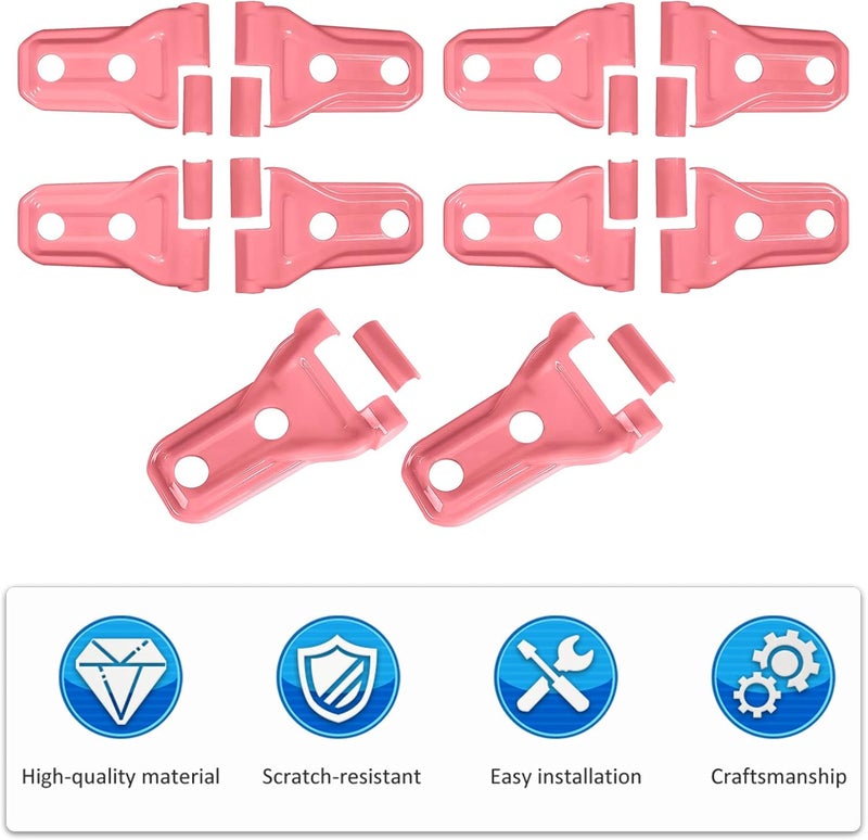 JeCar 10PCS Door Hinge Cover & Hood Hinge Cover Trim Exterior Accessories for 2018-2024 Jeep Wrangler JLU Gladiator JT 4-Door (Pink) - Image 3