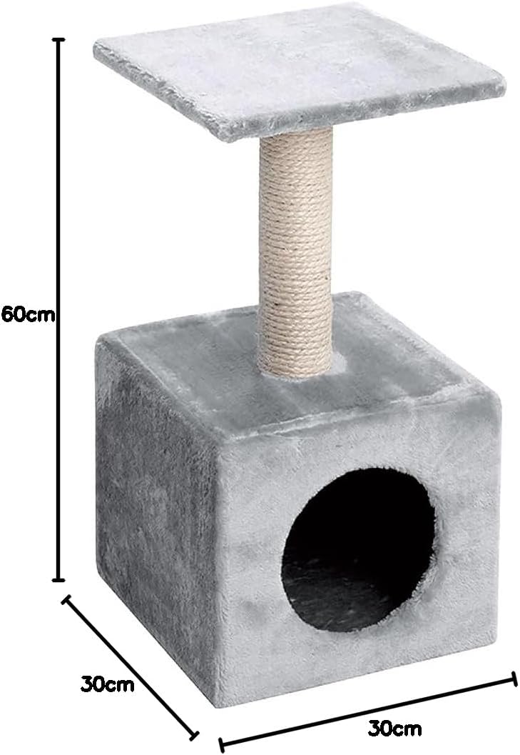 ebi Classic Cat Tree Abey & Scratch Post 60cm - Grey 30x30x60cm - Image 5