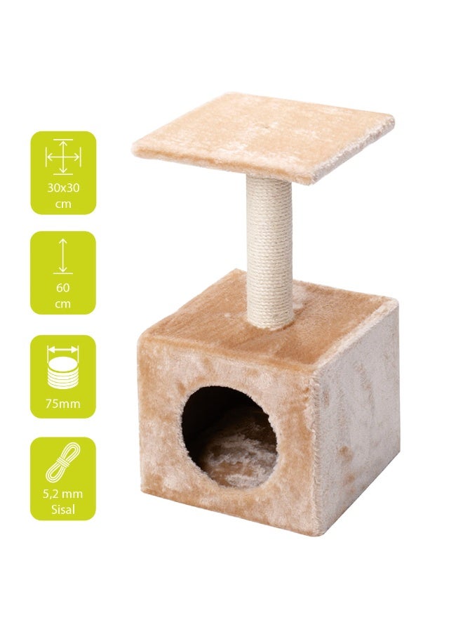 ebi Classic Cat Tree Abey & Scratch Post 60cm - Grey 30x30x60cm - Image 2