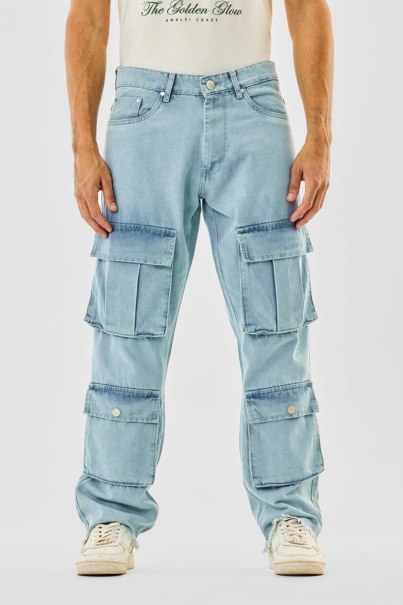 SNITCH 8 Pocket Baggy Cargo Jeans - Image 4