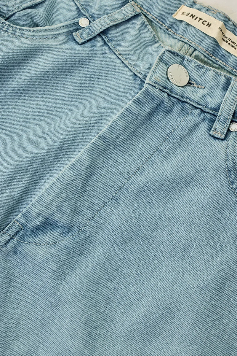 Snitch Blue 8 Pocket Baggy Cargo Jeans for Men | Best Price UAE